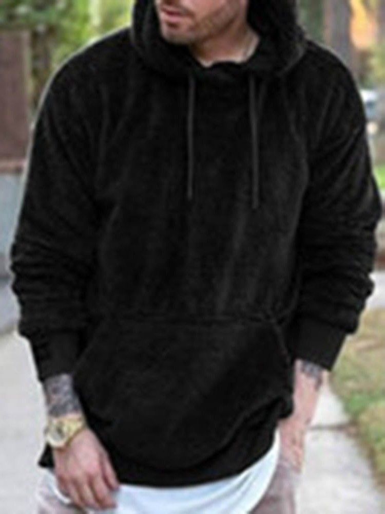 Plain Thick Pocket Style Hoodies For Menn