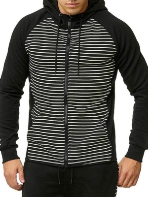 Pocket Cardigan Stripe Casual Hettegensere For Menn