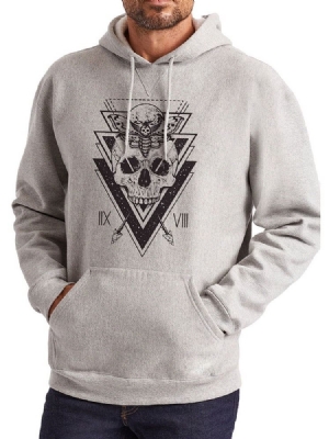 Pocket Pullover Skull Slim Hoodies For Menn