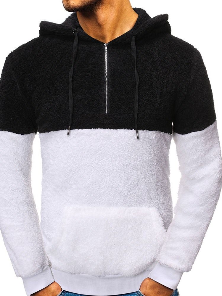 Pullover Pocket Fleece Casual Hettegensere For Menn