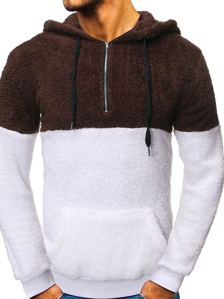 Pullover Pocket Fleece Casual Hettegensere For Menn