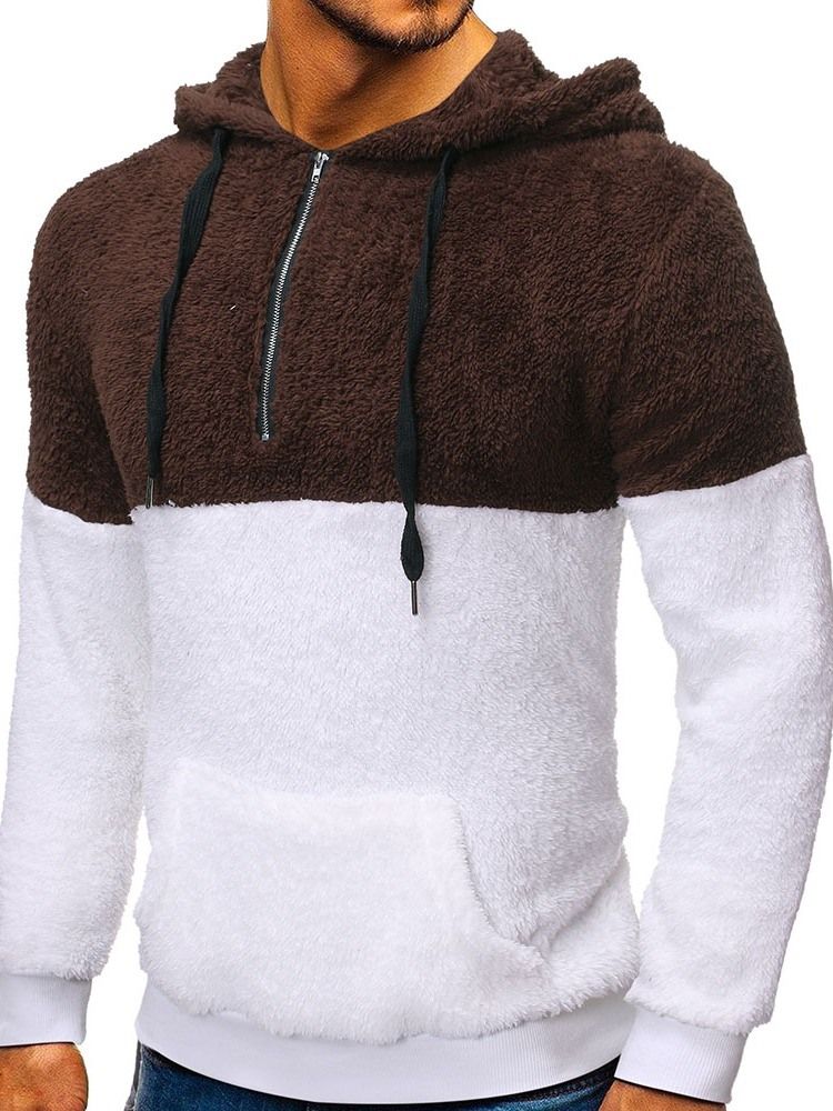 Pullover Pocket Fleece Casual Hettegensere For Menn