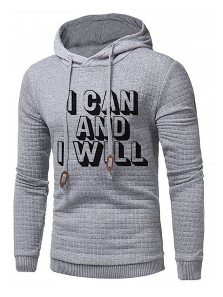 Pullover Print Letter Hooded Herre Slim Hoodies