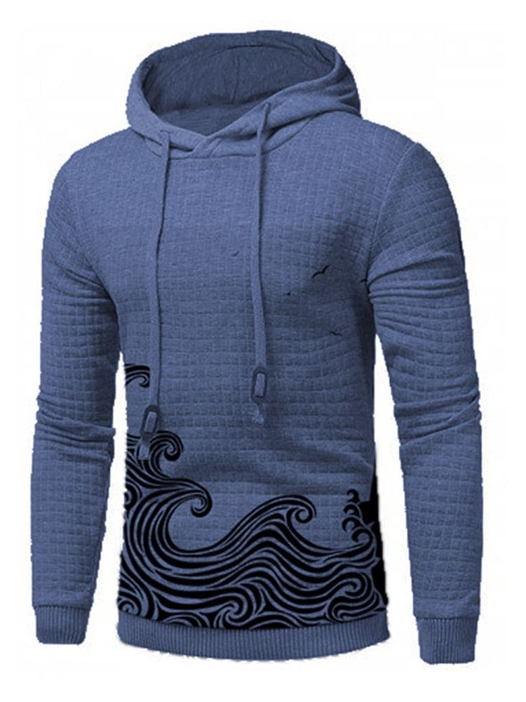 Pullover Print Slim Hoodies For Menn