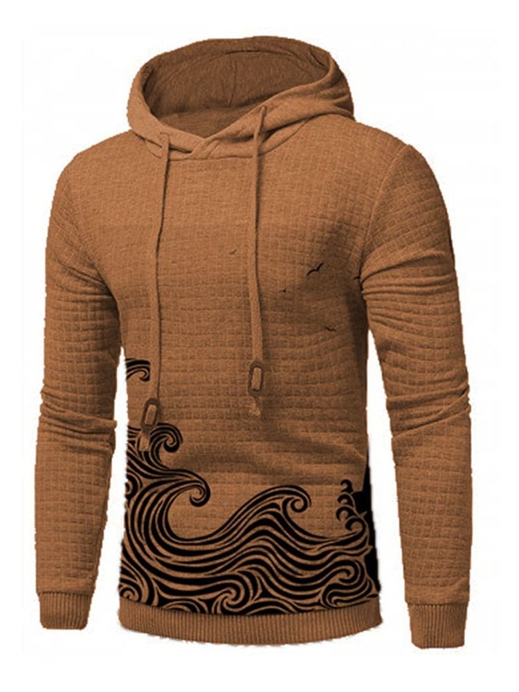 Pullover Print Slim Hoodies For Menn