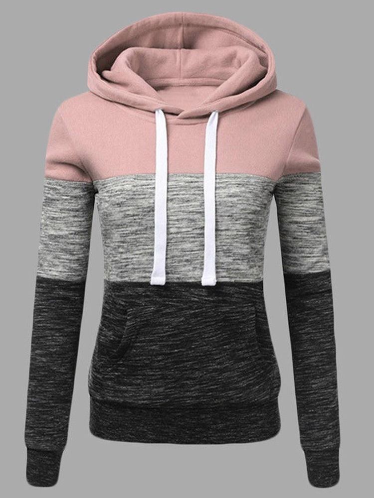 Regular Color Hood Hoodie Med Hette For Kvinner