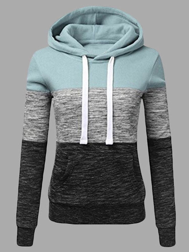 Regular Color Hood Hoodie Med Hette For Kvinner