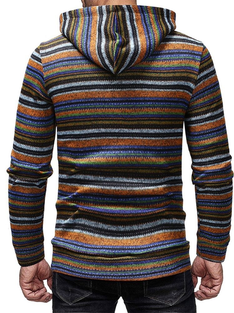 Stripe Casual Style Winter Hoodies For Menn