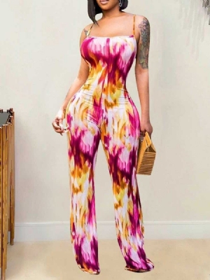 Backless Floral Office Lady Slim Straight Dame Jumpsuit