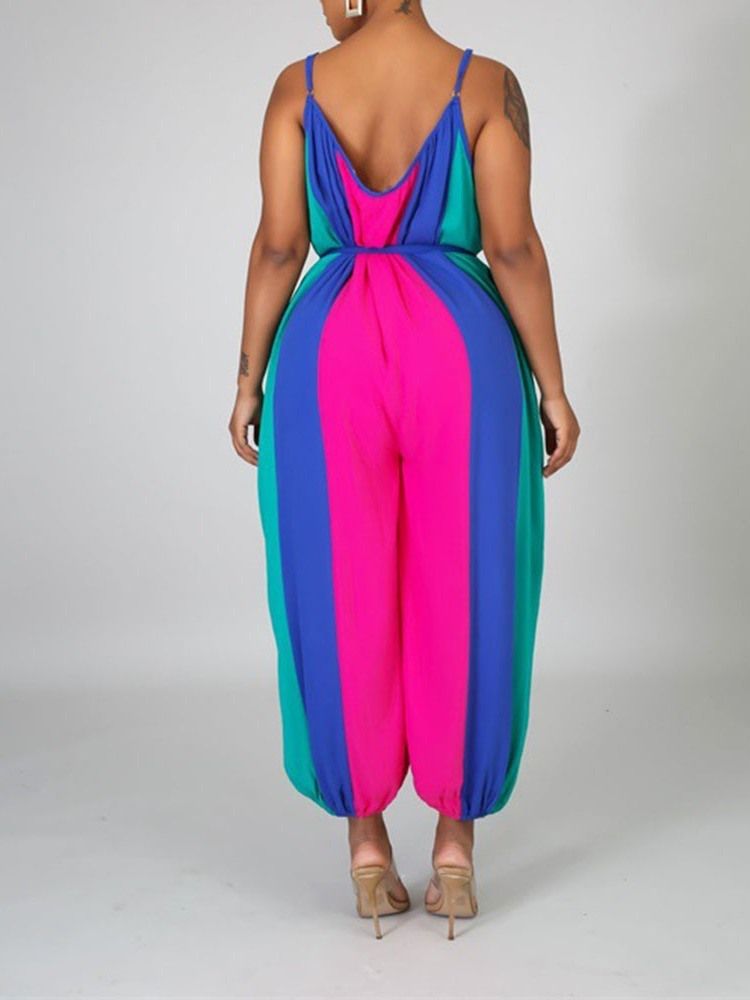 Full Length Office Lady Backless Straight Dame Slim Jumpsuit