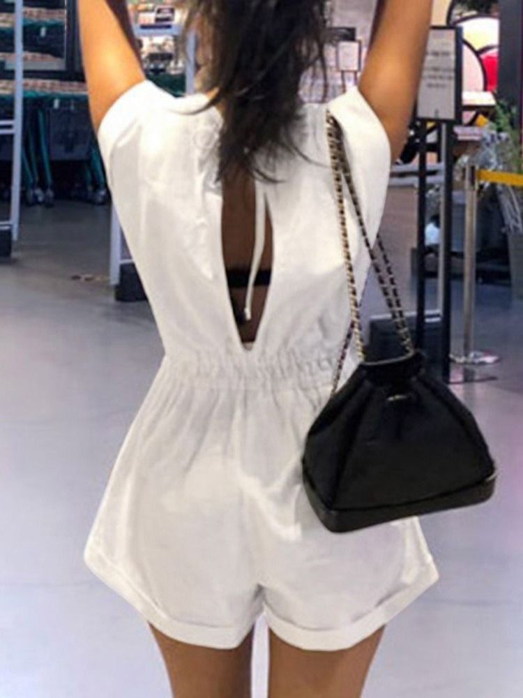 Shorts Fashion Backless Straight Dame Slim Jumpsuit