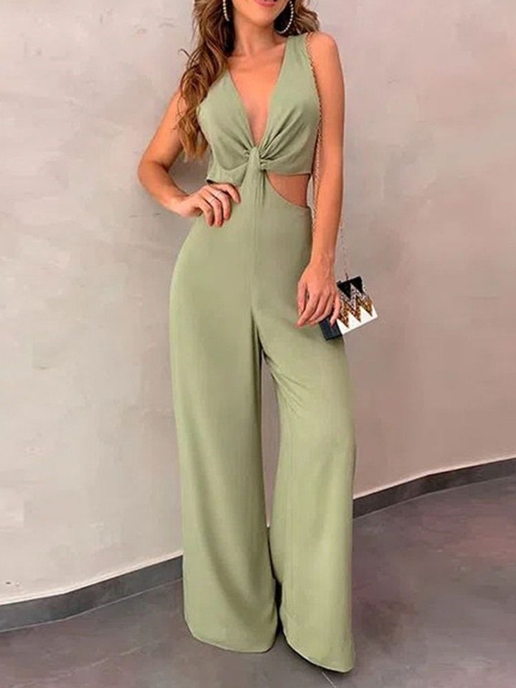 Vanlig Full Lengde Sexy Kvinners Slank Midje Jumpsuit