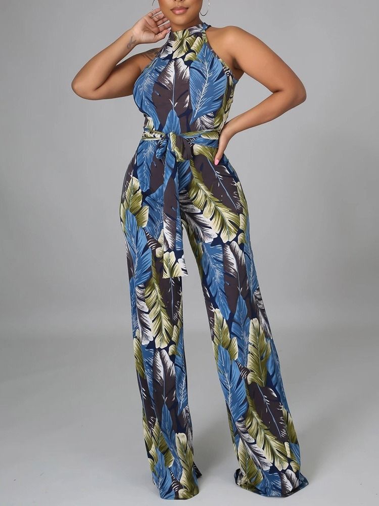 Western Full Lengde Glidelås Rett Slank Jumpsuit For Kvinner