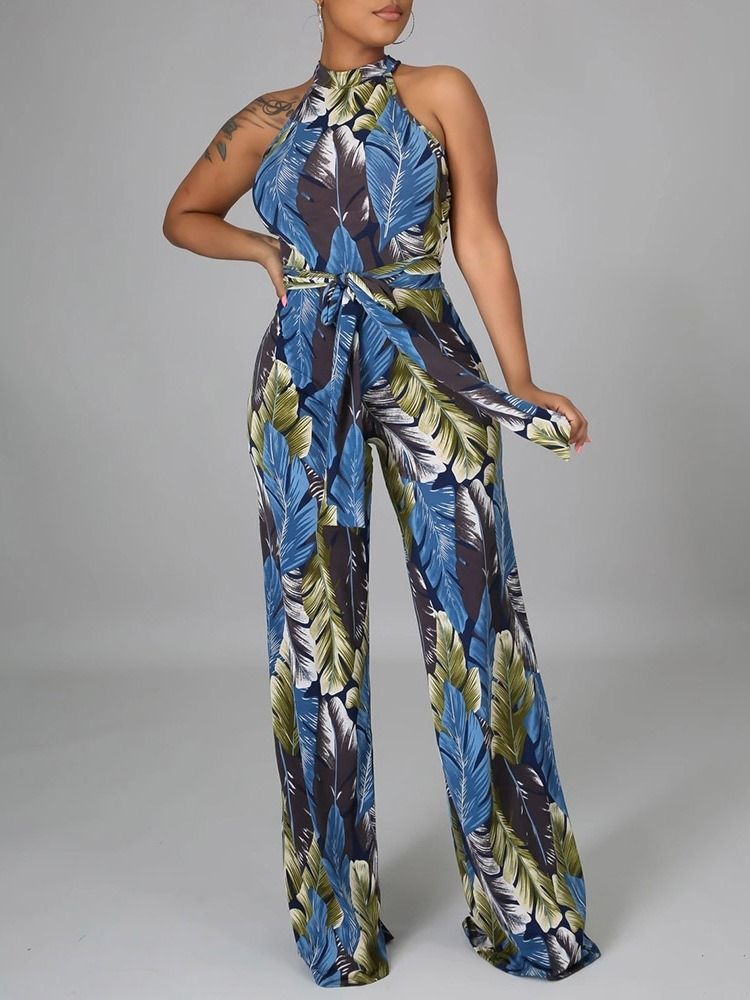 Western Full Lengde Glidelås Rett Slank Jumpsuit For Kvinner