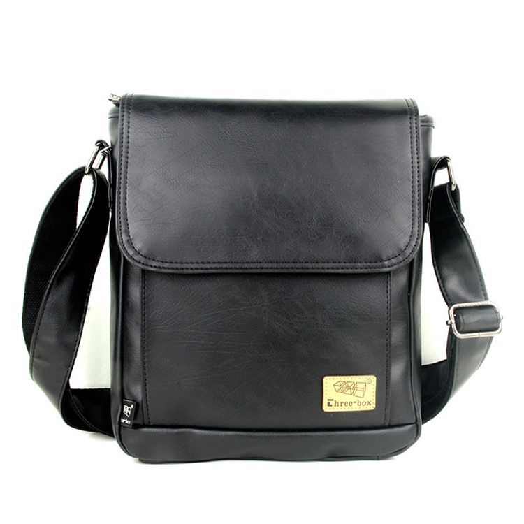 Pu-tråd Plain Square Crossbody-vesker For Menn