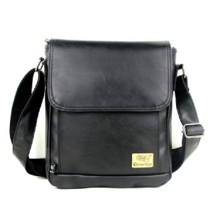 Pu-tråd Plain Square Crossbody-vesker For Menn