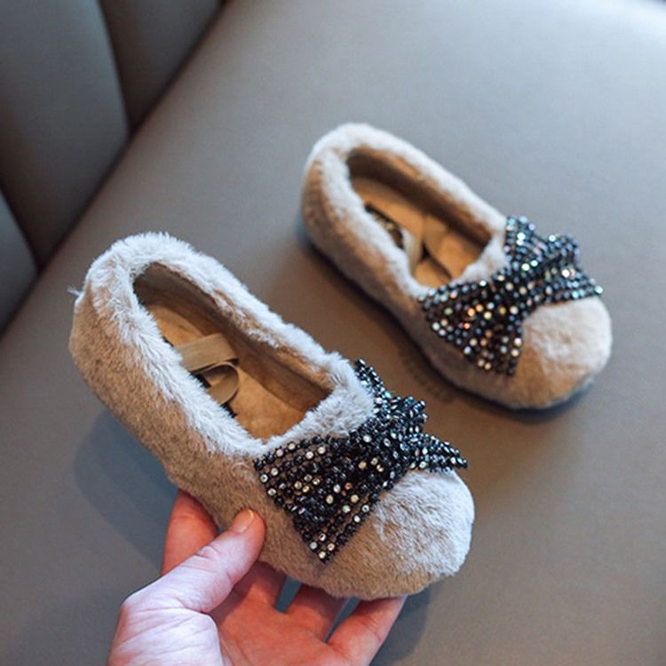 Bow Round Toe Princess Baby Winter Shoes