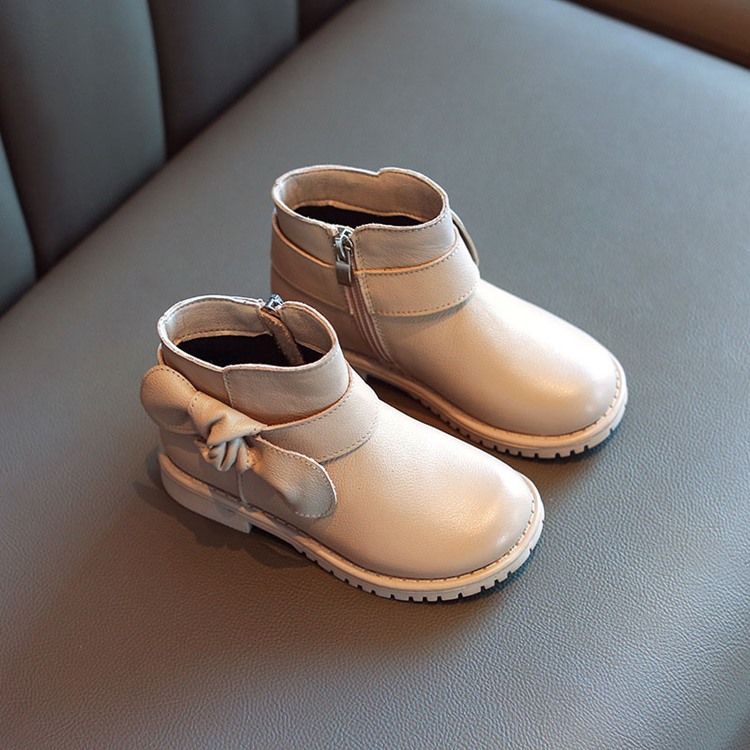 Bow Side Zipper Baby Boots