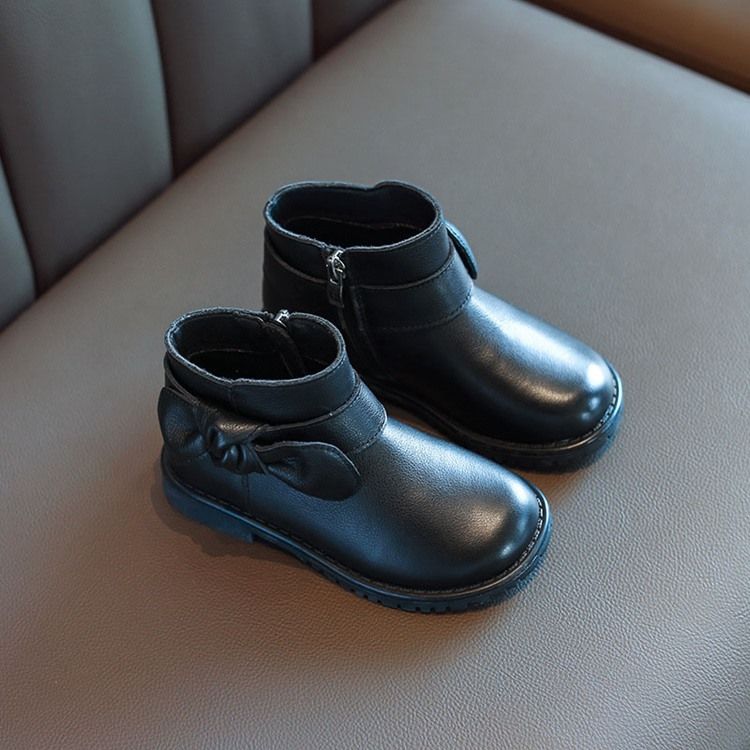 Bow Side Zipper Baby Boots