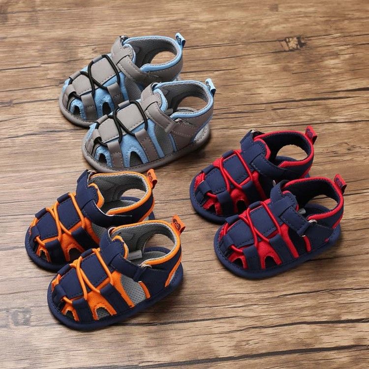 Color Block Buckle Baby Shoes