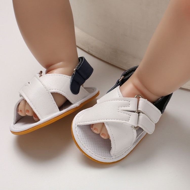 Color Block Velcro Baby Toe Baby Shoes