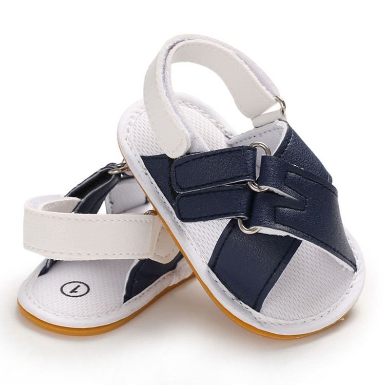 Color Block Velcro Baby Toe Baby Shoes