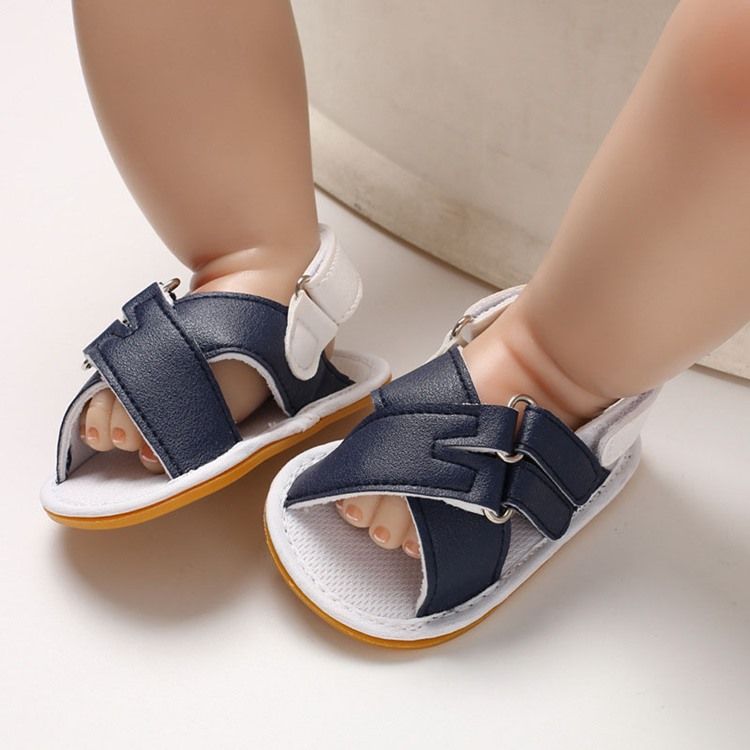 Color Block Velcro Baby Toe Baby Shoes