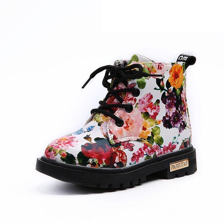 Floral Round Toe Side Glidelås Baby Boots