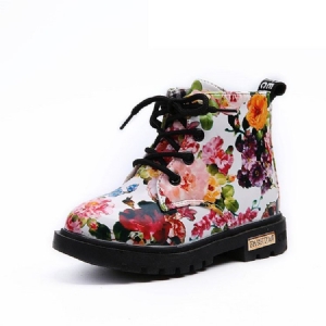 Floral Round Toe Side Glidelås Baby Boots