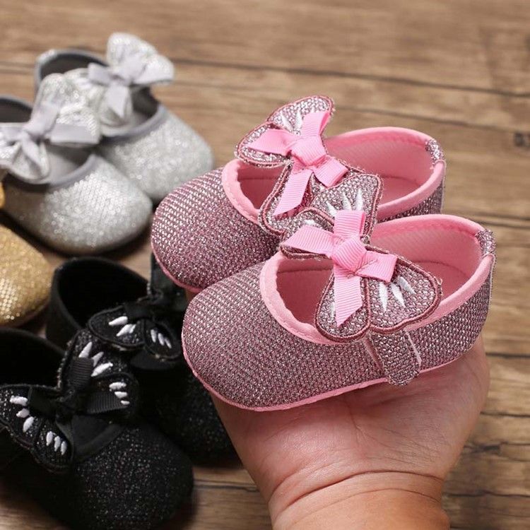 Paljetter Bowknot Velcro Toddler Shoes