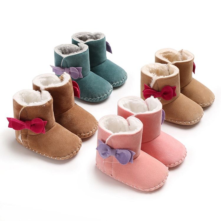 Plain Bowknot Velcro Toddler Shoes