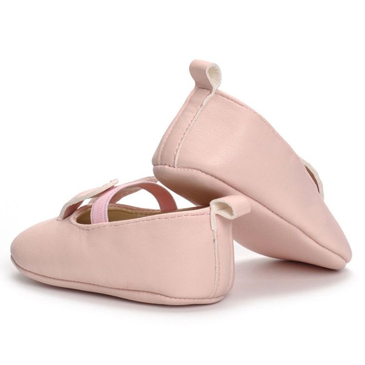 Pu Plain Elastic Band Baby Toddler Shoes