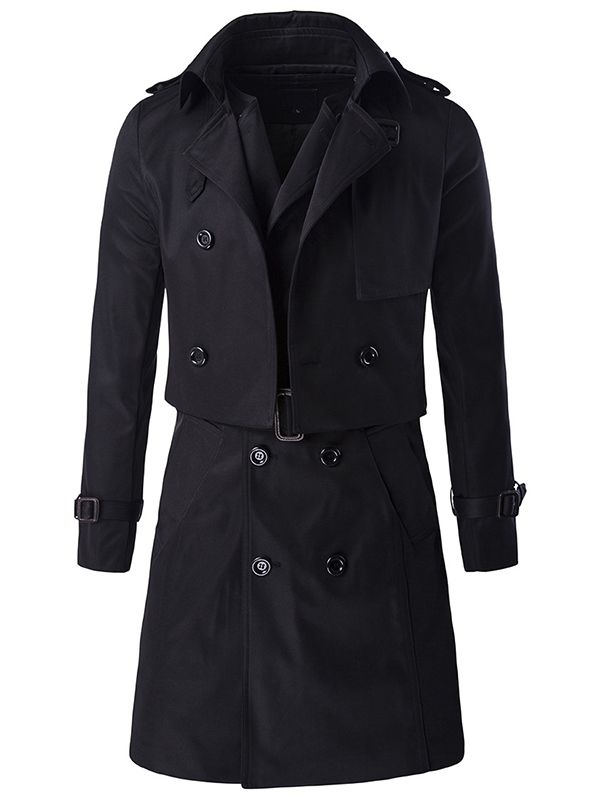 Avtakbar Vogue Dobbeltbrystet Slim Trenchcoat For Menn