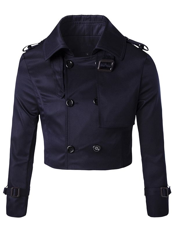 Avtakbar Vogue Dobbeltbrystet Slim Trenchcoat For Menn