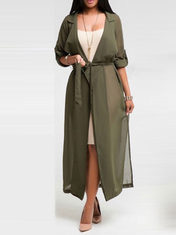 Langstrakt Trenchcoat For Kvinner