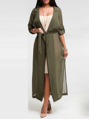 Langstrakt Trenchcoat For Kvinner