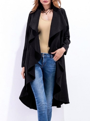 Long Casual Slim Trench Coat For Kvinner