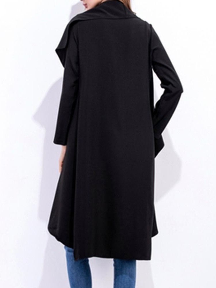 Long Casual Slim Trench Coat For Kvinner