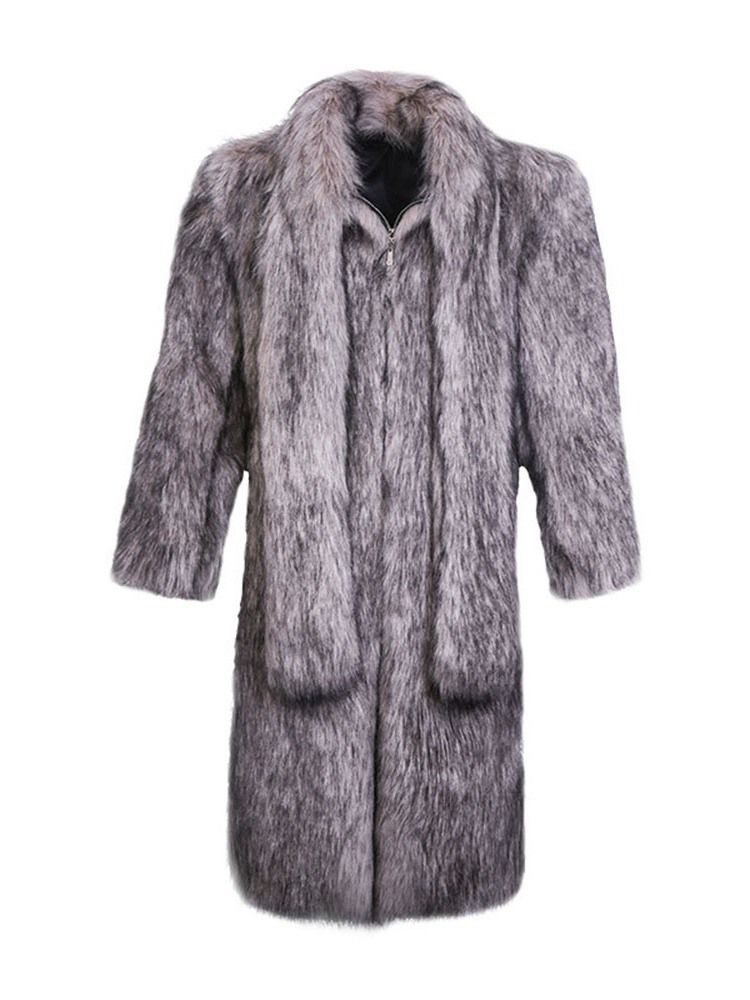 Long Plain Winter European Coat For Menn