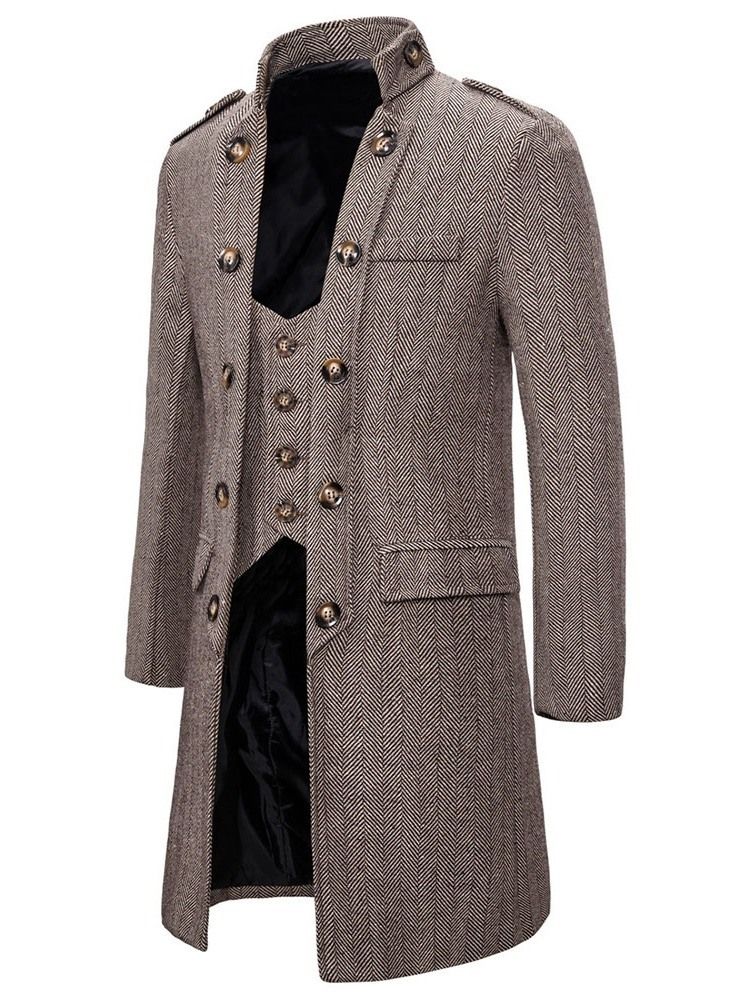 Mid-length Button European Fall Herre Coat