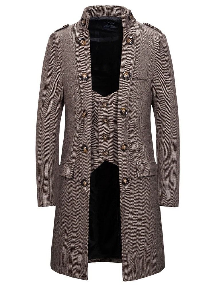 Mid-length Button European Fall Herre Coat