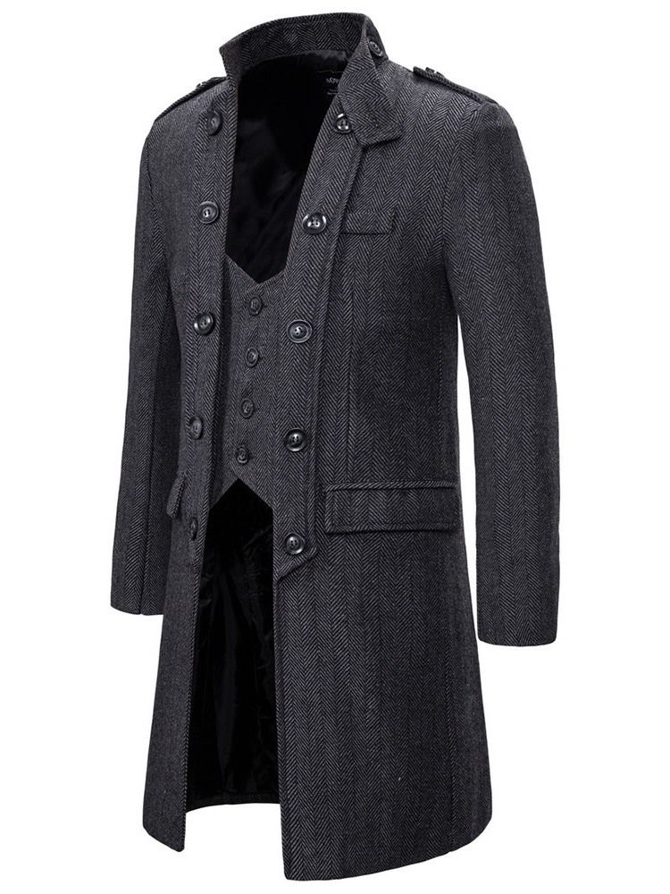 Mid-length Button European Fall Herre Coat