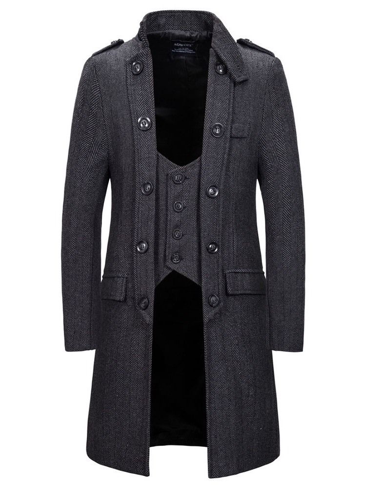 Mid-length Button European Fall Herre Coat