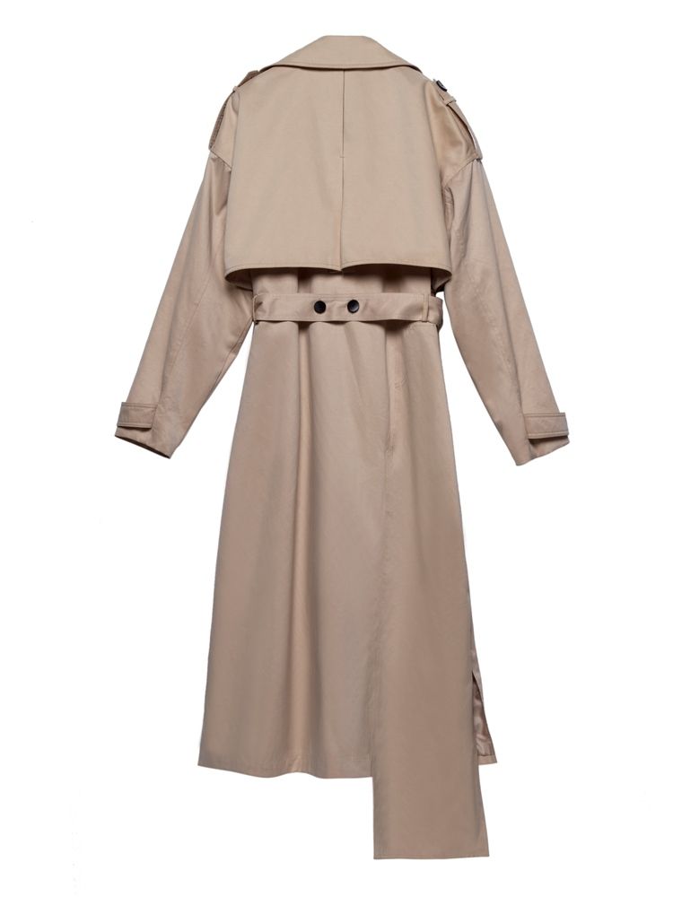 Trenchcoat Med Dobbel Bryst Epaulet For Kvinner