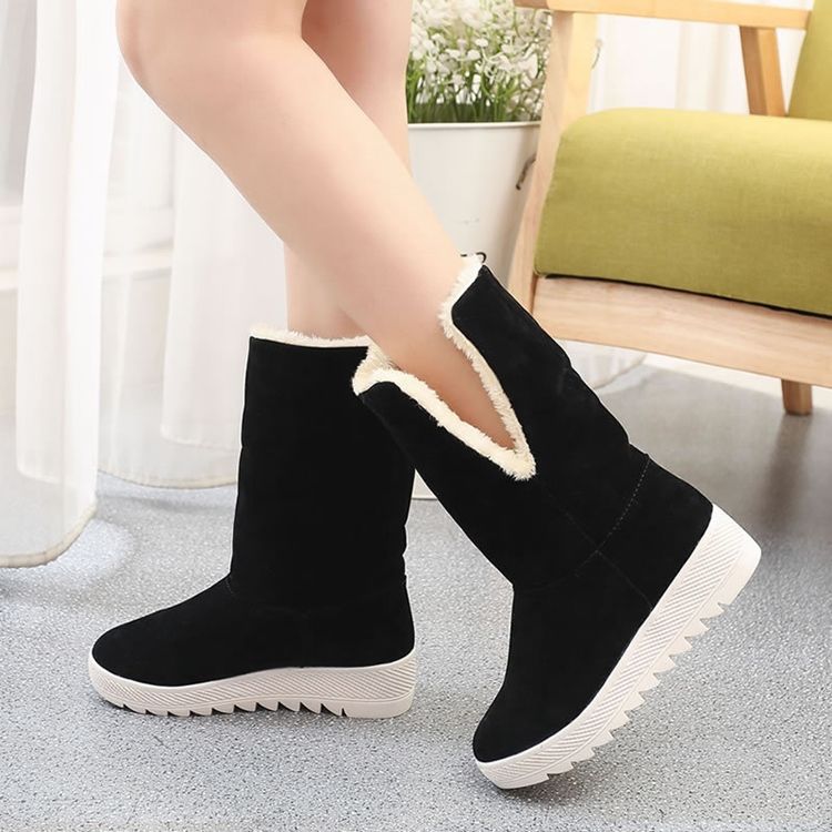 Bowknot Plain Hidden Elevator Heel Dame Snow Boots