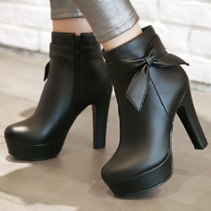 Charming Bowtie Platform Knight Boots For Kvinner