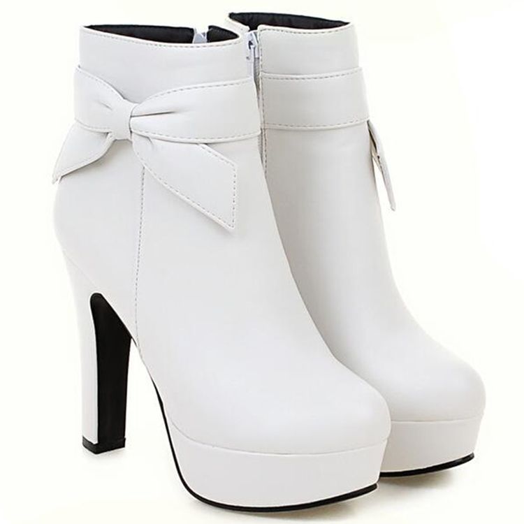 Charming Bowtie Platform Knight Boots For Kvinner