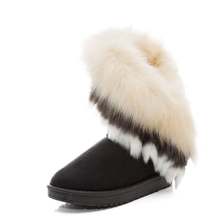 Color Block Slip-on Snowboots For Kvinner