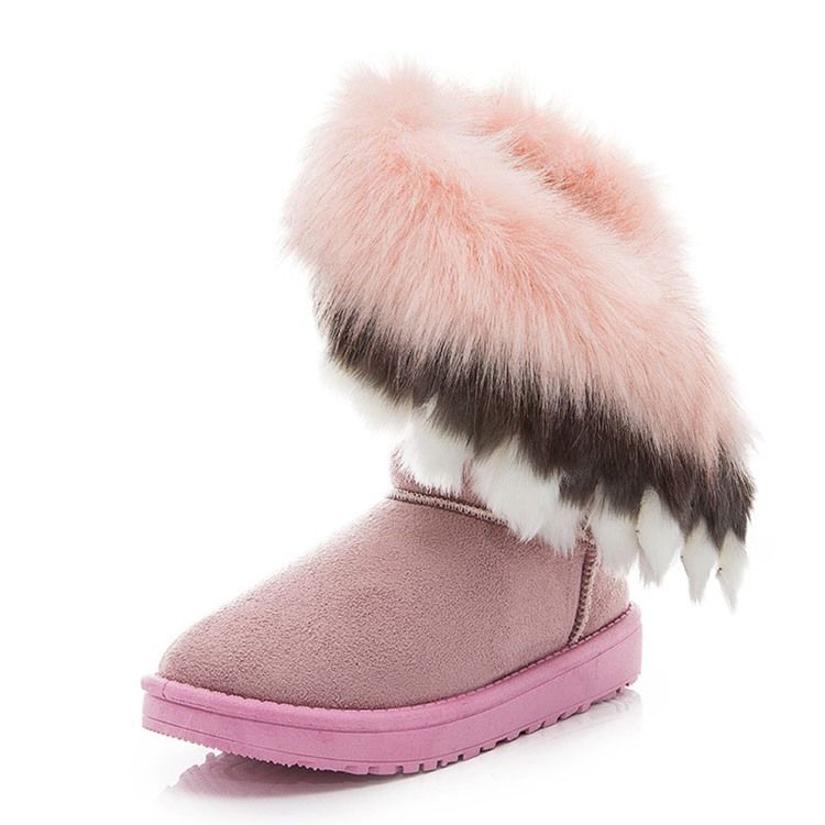 Color Block Slip-on Snowboots For Kvinner