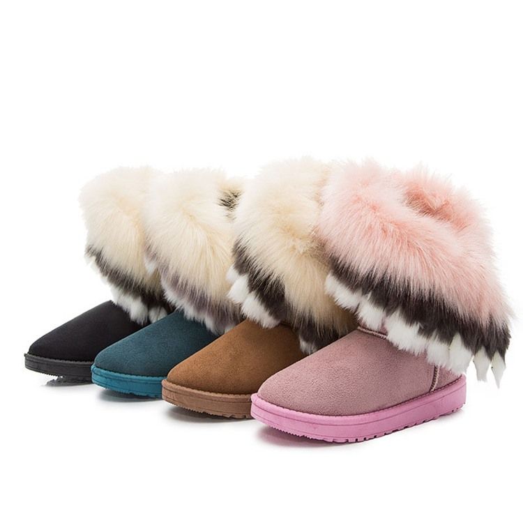 Color Block Slip-on Snowboots For Kvinner